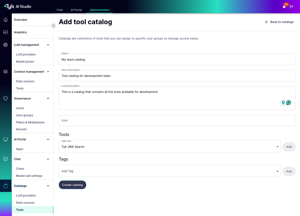 Catalogue Config