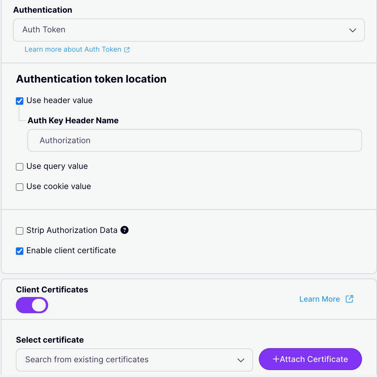 Enable Client Certificate
