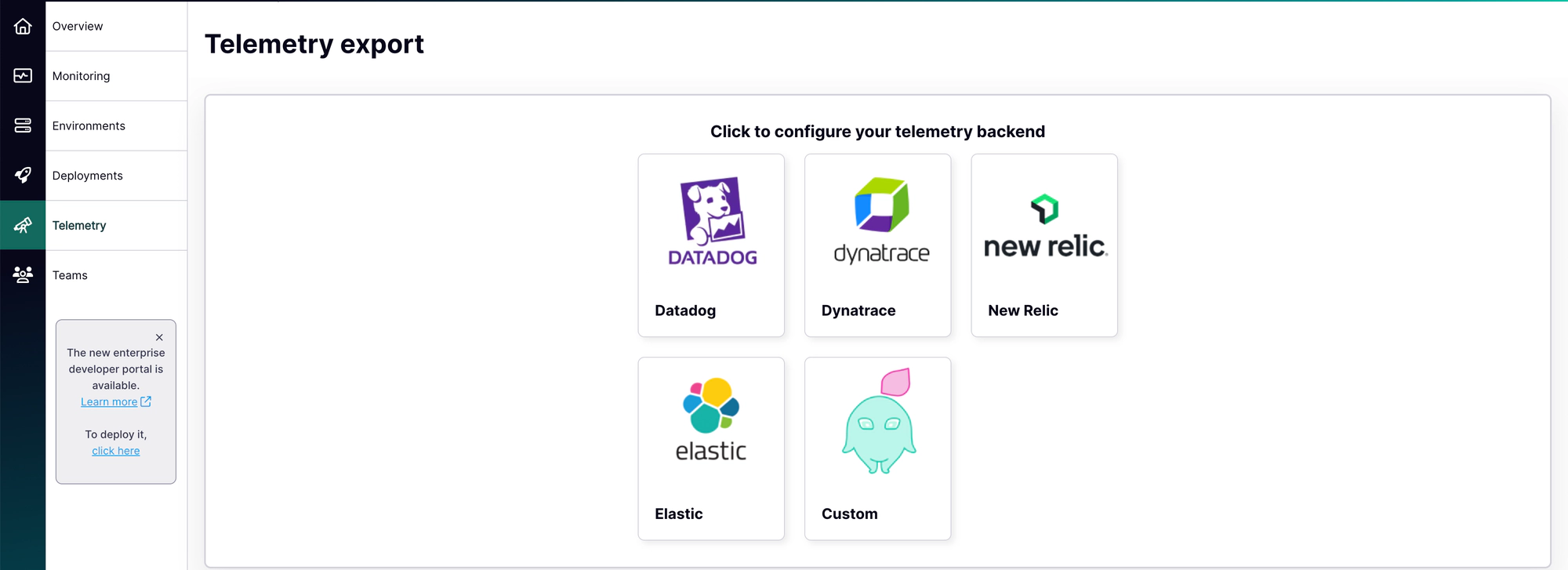 Tyk Cloud Telemetry providers